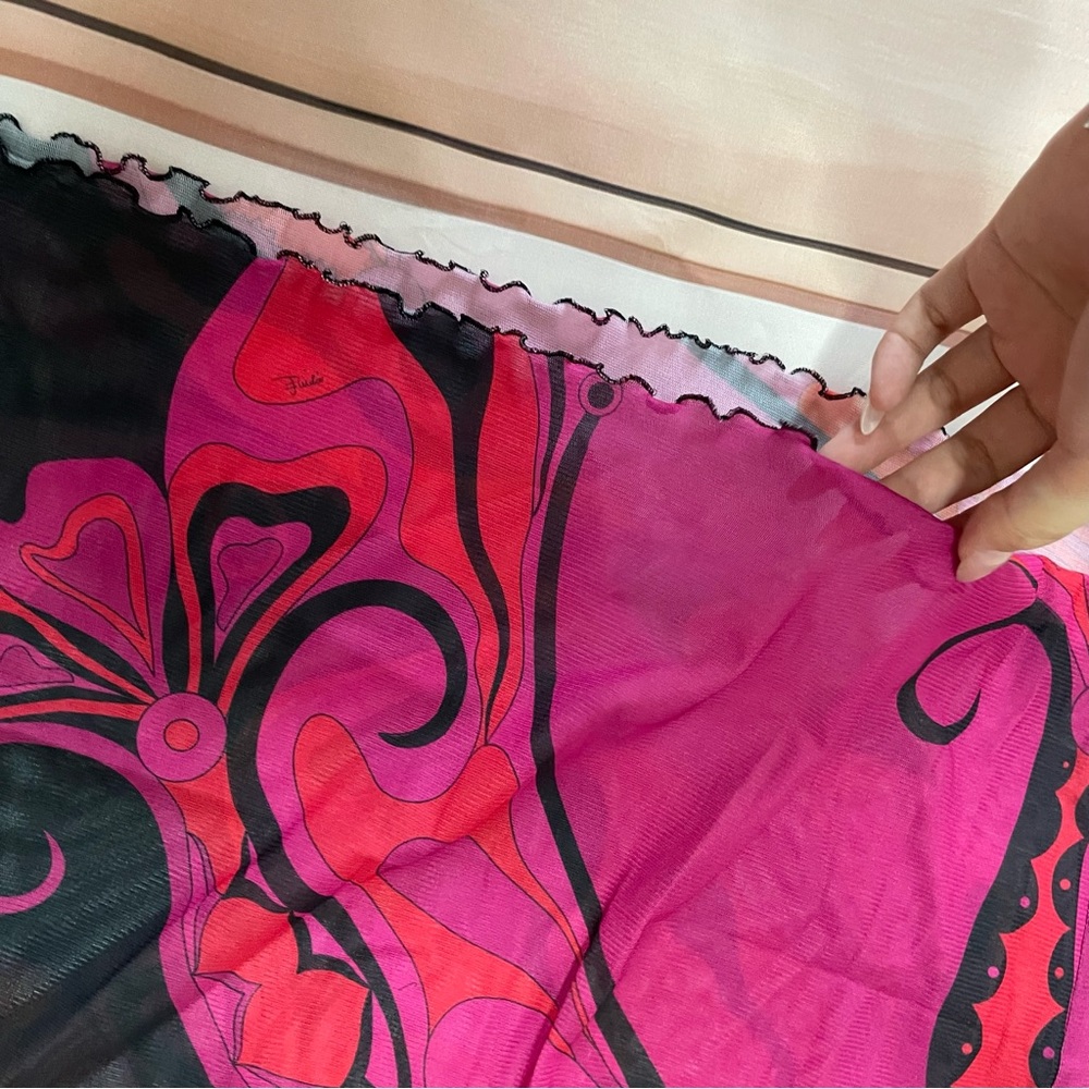 Emilio Pucci Fuchsia and Black Abstract Print Maxi Dress - Picture 2 of 10